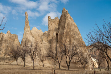 Rock formations of the Red Valley (Valley of Roses), Cappadocia, Turkey 