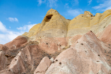 Rock formations of the Red Valley (Valley of Roses), Cappadocia, Turkey 