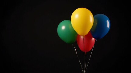 a cheerful arrangement of four balloons: green, yellow, red, and blue. Celebrate with Bright and Colorful Balloons.