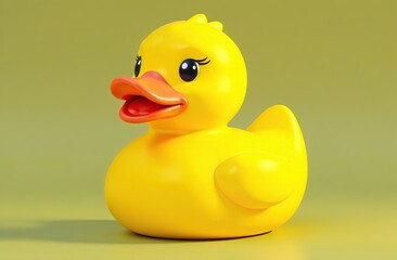 Rubber duckie day concept. Yellow rubber dack over black abd white background 
