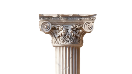 vintage Carved Greek Column with Mythological Reliefs
