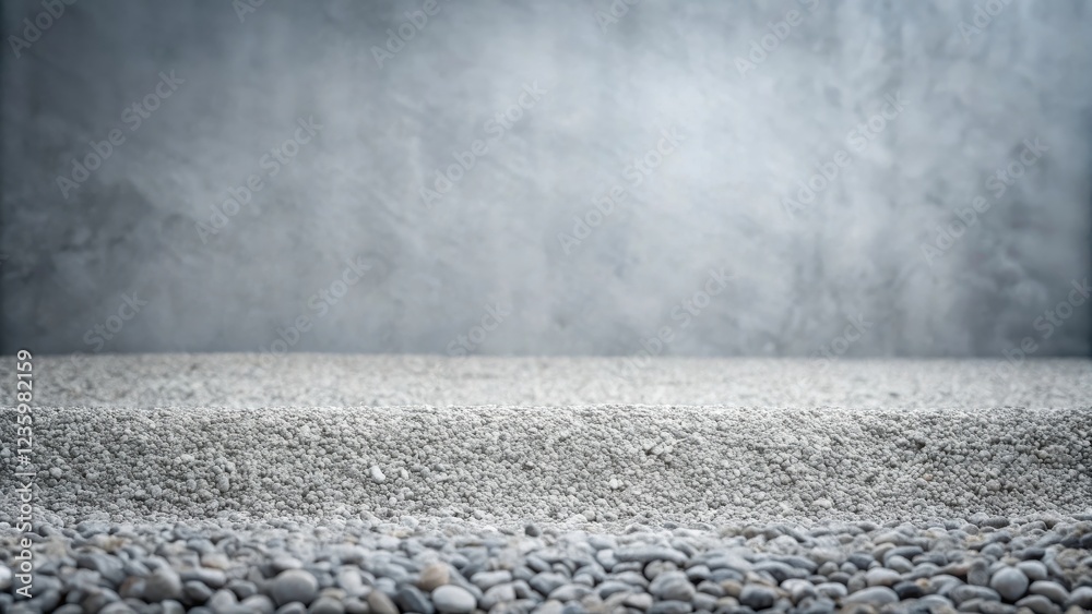 Aufkleber A Simple Composition of Gravel and a Gray Wall with a Subtle Depth of Field