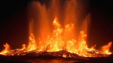 Flames, volcanoes, magma, patterns, backgrounds, nature