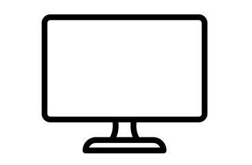 シンプルなモノクロのモニターのアイコン