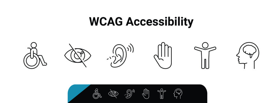 WCAG Accessibility Stroke Icon Sets, simple illustration