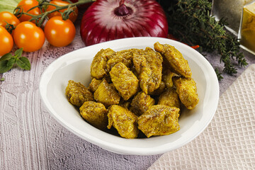 Indian cuisine curry chicken fillet