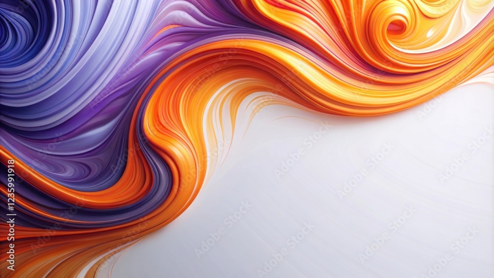 Aufkleber Abstract Swirling Pattern of Orange and Purple Hues, Creating a Dynamic and Textured Background
