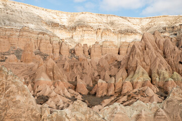 Rock formations of the Red Valley (Valley of Roses), Cappadocia, Turkey 