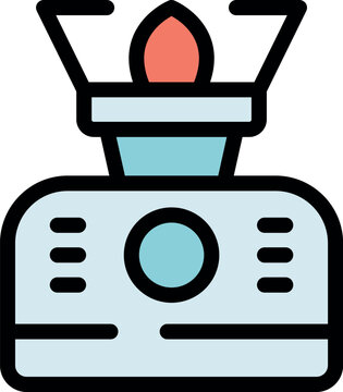blue stove with red flame clip art preview