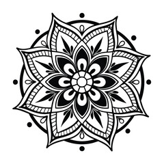 Balack colour mandala design