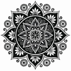 Black colour mandala design