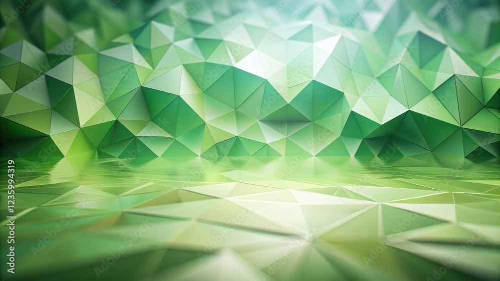 Poster Abstract Green Geometric Pattern Background with Low Poly Design