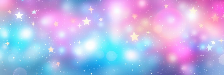 Soft Pastel Background with Colorful Stars and Bokeh Effects for Creative and Artistic Designs, Perfect for Wallpapers and Prints