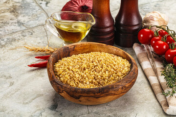 Dry wheat bulgur fow cooking