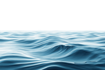 Tranquil blue sea with a minimalist wave design showcasing fluid textures and soft shadows