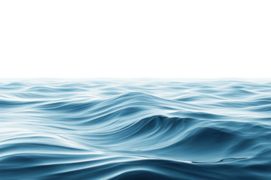 Tranquil blue sea with a minimalist wave design showcasing fluid textures and soft shadows