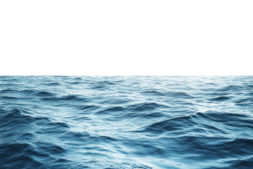 Tranquil blue sea with a minimalist wave design showcasing fluid textures and soft shadows