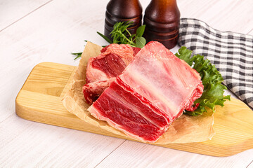 Raw beef rib for cooking