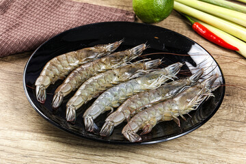 Raw fresh King Tiger prawn