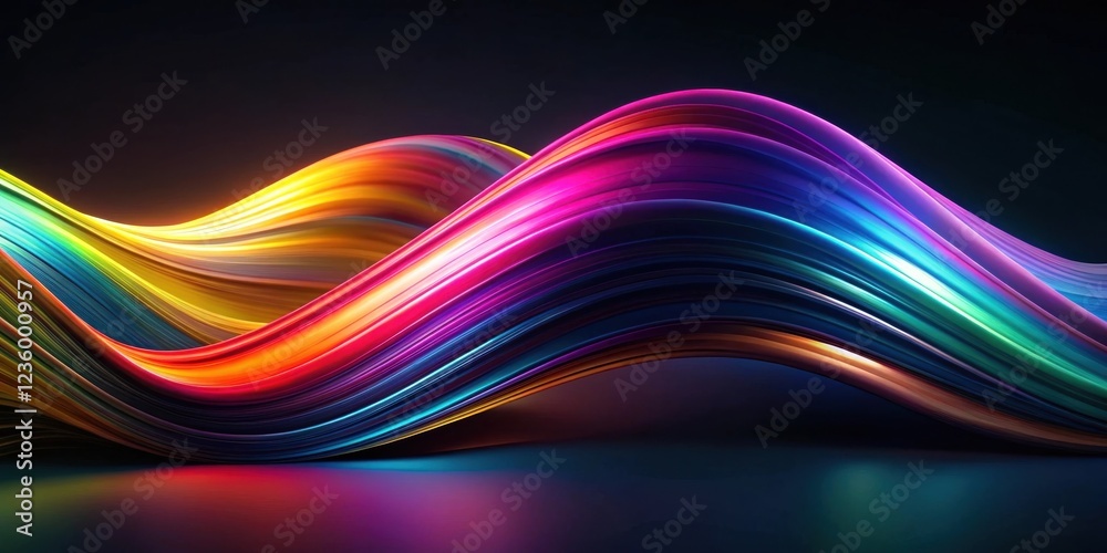 Poster Abstract Swirling Hues of Color Flowing in a Dark Background