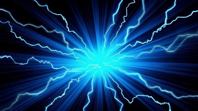 High-Impact Electric Storm Animation: Comic Book Style with Jagged Lightning and Bold Energy