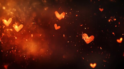 fiery heart background romantic glowing hearts