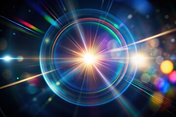 Fototapeta premium Abstract Optical Lens Flare on a Black Background