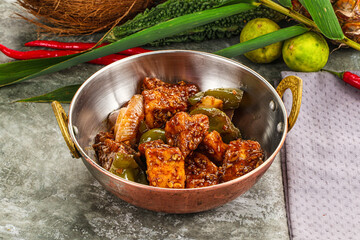 Indian cuisine - paneer with chilli