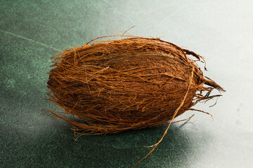 Natural exotic brown hairy coconut