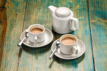 Indian hot masala tea with milk