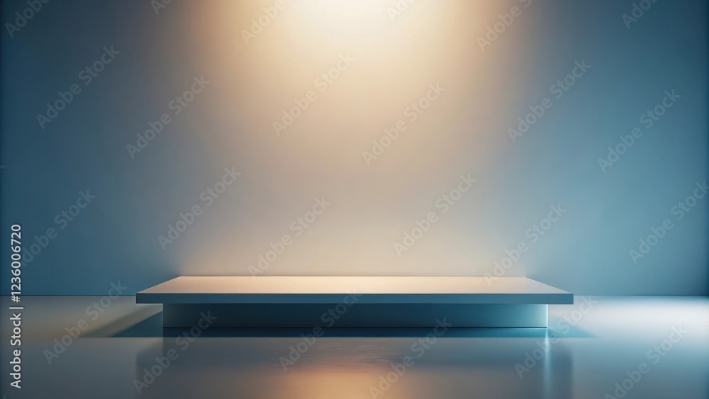 Aufkleber minimalist platform with soft lighting and reflective surface