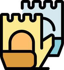 Construction worker wearing protective gloves, ensuring safety and preventing injuries on the job site