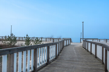 Obraz premium beautiful promenade on Baltic Sea coast, Dziwnow, Poland