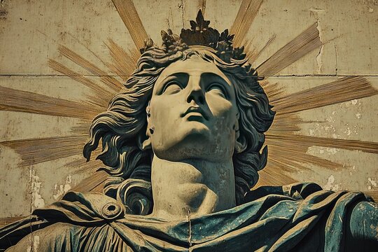 Helios, God of the Sun, ancient Greek mythology. Generative AI