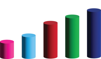 3d rendered illustration of a set of arrows graph bar	
