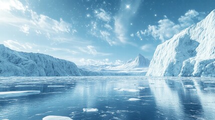 A Polar Background with Icy Landscapes