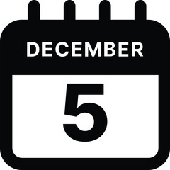 December 5 calendar icon design vector illustration