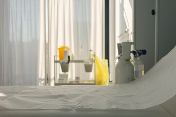 Empty bed at the doctor's office