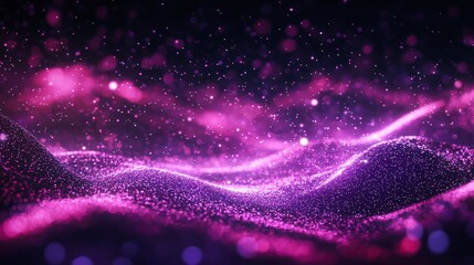 Abstract glowing waves of pink and purple