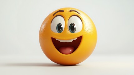 Fototapeta premium 3D orange emoticon joyful expression