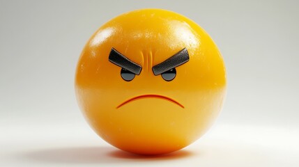 Fototapeta premium 3D Angry Emoji, Isolated on Plain Background, for Use in Social Media or Design