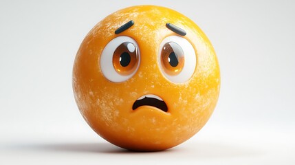 Fototapeta premium 3D Sad Emoticon, Digital Art, Expression, Isolated