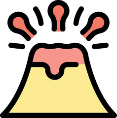 Volcano erupting, spewing hot lava and ash into the atmosphere, representing natural disaster and geological activity