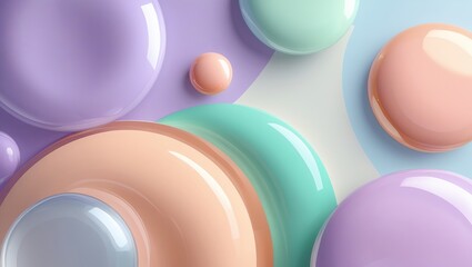 Abstract pastel color background with fluid circles