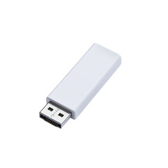 Modern White USB Flash Drive on Black Background