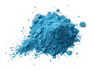 Blue powder isolated on transparent background 