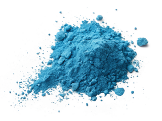 Blue powder isolated on transparent background 
