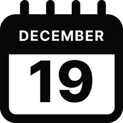 December 19 calendar icon design vector illustration
