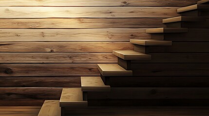 Wooden spiral staircase, interior, warm light, design, background