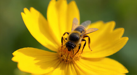 bee on yellow flower